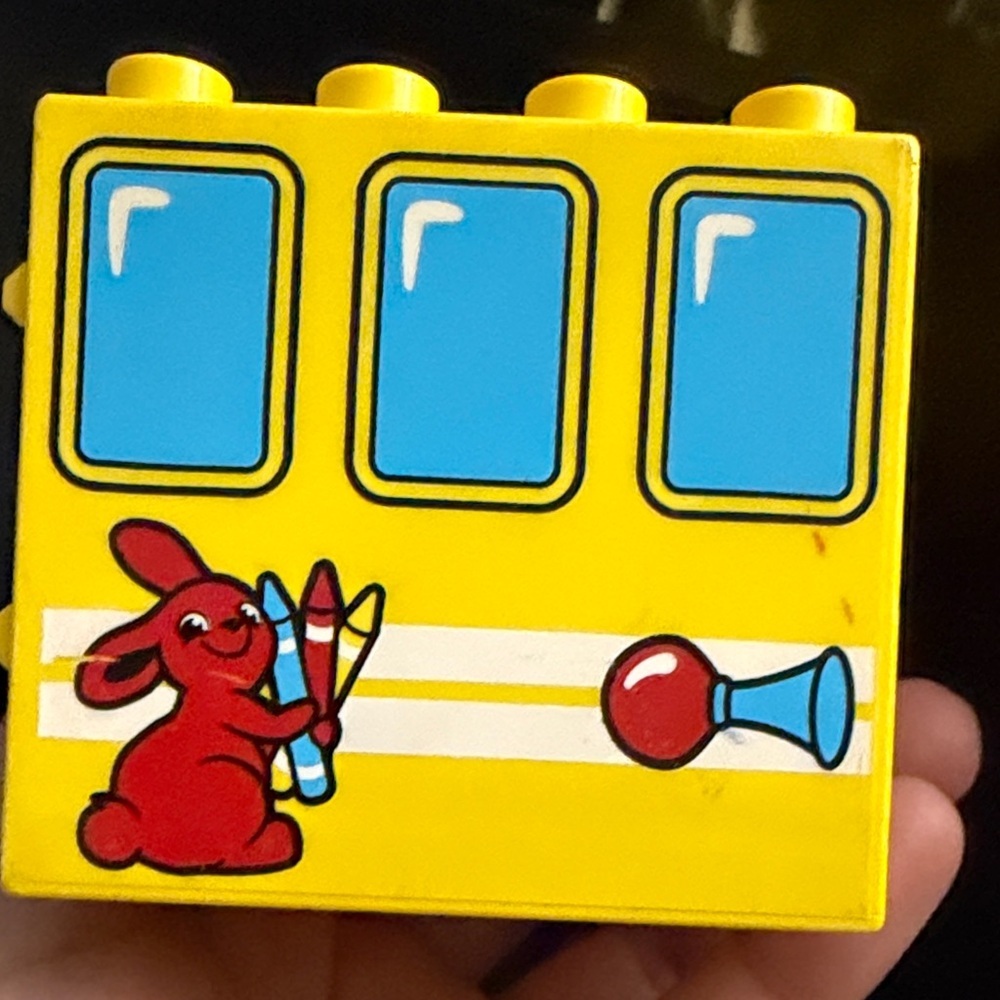 Yellow Bunny Building Block Panel - duplo missing piece
